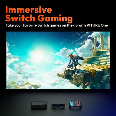 VITURE One Dock Pack: XR/AR Glasses & Mobile Dock, Compatible with Nintendo Switch, Switch OLED, Handhelds, Fire TV, Chromecast, Direct Play on PS/Xbox | Co-op & Movie Sharing | 13000mAh (Jet Black) in Kuwait