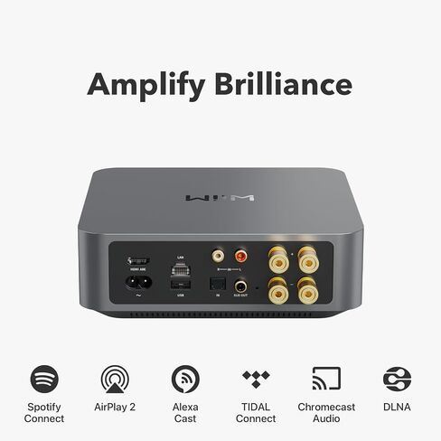 WiiM Amp: مضخم دفق متعدد الغرف مع AirPlay 2 وChromecast وHDMI والتحكم الصوتي | قم ببث Spotify وAmazon Music وTidal والمزيد | جهاز التحكم عن بعد متضمن | فضاء رمادي in Kuwait