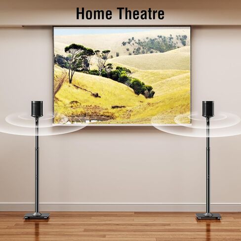 زوج حامل مكبر صوت ELIVED لجهاز Sonos One، One SL، Play: 1، حامل مكبر صوت قابل لضبط الارتفاع حتى 43.4 بوصة، مجموعة من 2 حامل مكبر صوت محيطي مع إدارة الكابلات، تحميل 11 رطل، أسود in Kuwait