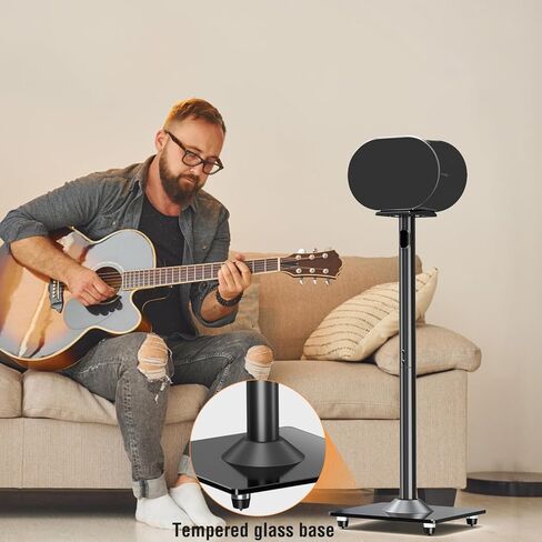 حامل مكبر صوت ELIVED لـ Sonos Era 300، حامل مكبر صوت بارتفاع 31.7 بوصة، يحمل كل منها ما يصل إلى 11 رطل، حامل مكبر صوت محيطي على الرف الأرضي، إدارة كابلات مدمجة، أسود، زوج واحد in Kuwait