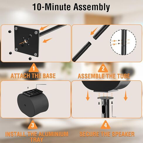 حامل مكبر صوت ELIVED لـ Sonos Era 300، حامل مكبر صوت بارتفاع 31.7 بوصة، يحمل كل منها ما يصل إلى 11 رطل، حامل مكبر صوت محيطي على الرف الأرضي، إدارة كابلات مدمجة، أسود، زوج واحد in Kuwait