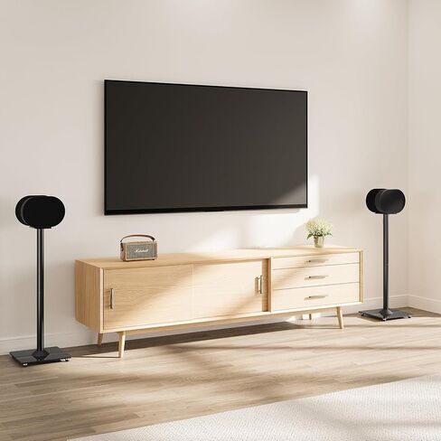 حامل مكبر صوت ELIVED لـ Sonos Era 300، حامل مكبر صوت بارتفاع 31.7 بوصة، يحمل كل منها ما يصل إلى 11 رطل، حامل مكبر صوت محيطي على الرف الأرضي، إدارة كابلات مدمجة، أسود، زوج واحد in Kuwait