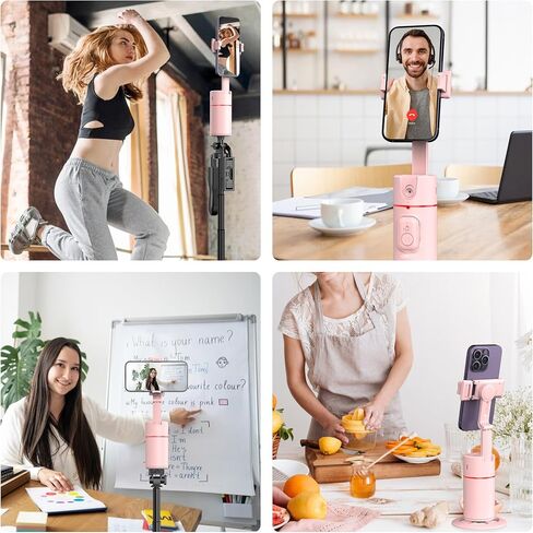 Auto Face Tracking Tripod, No App, Smart Shooting Phone Holder with Remote, 360° Rotation Body Phone Camera Mount with Phone Holder Body Smart Tracking Tripod for Vlog/TIK Tok in Kuwait