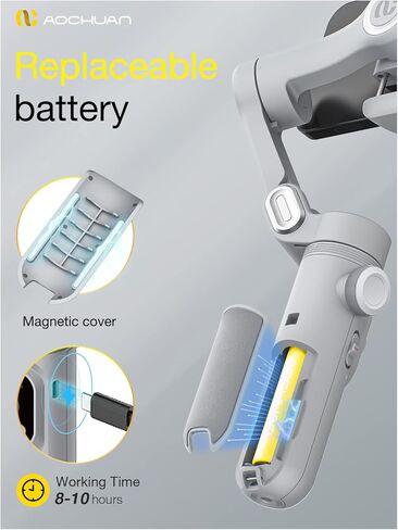 مثبت انحراف احترافي للهواتف الذكية مع شاشة شحن لاسلكية OLED وعجلة تركيز بإضاءة LED، مثبت انحراف للهاتف ثلاثي المحاور لهاتف iPhone 15 14 13 12 Pro/Max/Xs Galaxy S23-AOCHUAN Smart X Pro in Kuwait