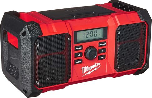 Milwaukee 2890-20 18V Dual Chemistry M18 Jobsite Radio with Shock Absorbing End Caps, USB 2.1A Smartphone Charging, and 3.5mm Aux Jack in Saudi Arabia