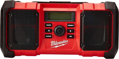 Milwaukee 2890-20 18V Dual Chemistry M18 Jobsite Radio with Shock Absorbing End Caps, USB 2.1A Smartphone Charging, and 3.5mm Aux Jack in Saudi Arabia