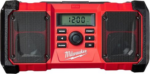 Milwaukee 2890-20 18V Dual Chemistry M18 Jobsite Radio with Shock Absorbing End Caps, USB 2.1A Smartphone Charging, and 3.5mm Aux Jack in Saudi Arabia