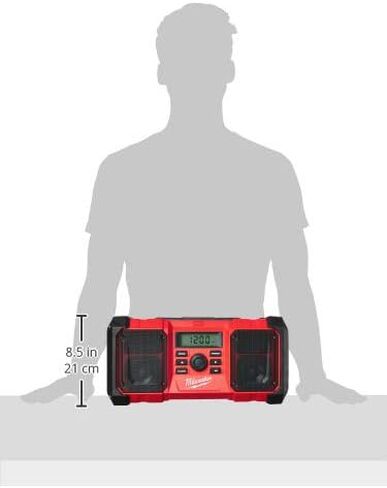 Milwaukee 2890-20 18V Dual Chemistry M18 Jobsite Radio with Shock Absorbing End Caps, USB 2.1A Smartphone Charging, and 3.5mm Aux Jack in Saudi Arabia