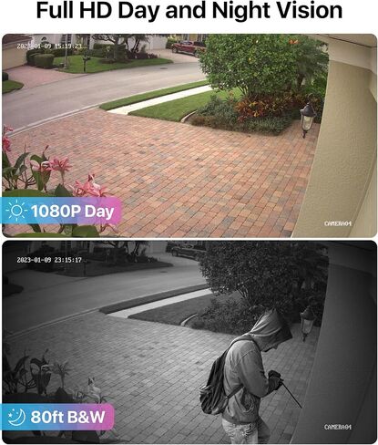 ZOSI 3K Lite 8CH Security Camera System with AI Human/Vehicle Detection,Night Vision,H.265+ 5MP 8Channel CCTV DVR with 1TB Hard Drive,8pcs 1920TVL 1080p Outdoor Indoor Cameras,for Home 24/7 Recording in Kuwait