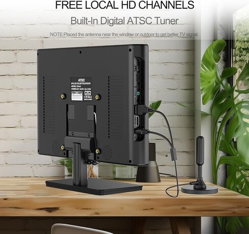 12inch Portable TV,FHD 1080P Screen Mini TV with Antenna and Digital ATSC Tuner,Rechargeable Battery Operated,HDMI/USB Port,12 Volt Charger Cable/AC Power,TV for Caravan and Kitchen in Saudi Arabia