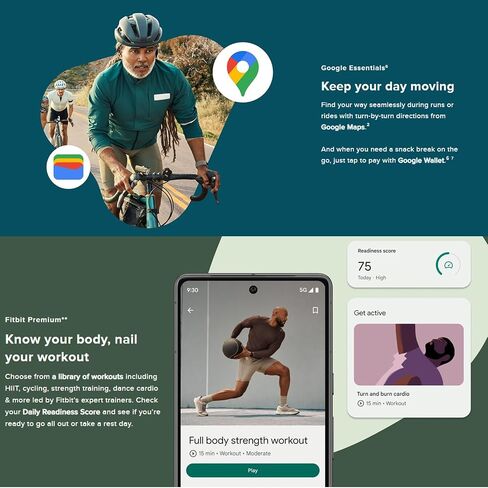 Fitbit Charge 6 Fitness Tracker Watch (Black) Bundle with 2 Watch Bands, 3.3foot Charge Cable, Wall Adapter, Screen Shields & Cloth Compatible with Fitbit in Saudi Arabia