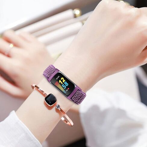 3 قطع من أربطة النايلون المرنة والسيليكون النحيفة المتوافقة مع Fitbit Charge 6/ Charge 5، قابلة للتعديل وقابلة للتنفس، حلقة نايلون قابلة للتمدد وحزام معصم رياضي من السيليكون للنساء والرجال in Saudi Arabia
