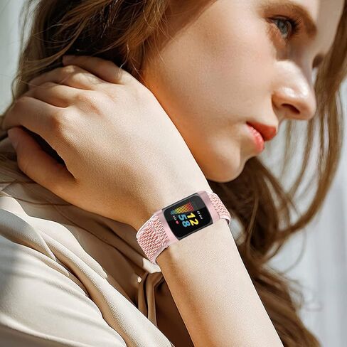 3 قطع من أربطة النايلون المرنة والسيليكون النحيفة المتوافقة مع Fitbit Charge 6/ Charge 5، قابلة للتعديل وقابلة للتنفس، حلقة نايلون قابلة للتمدد وحزام معصم رياضي من السيليكون للنساء والرجال in Saudi Arabia