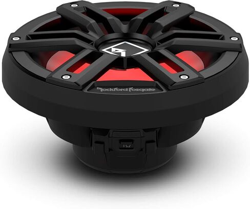 Rockford Fosgate M2D2-10SB Color Optix 10" DVC 2-Ohm متعدد الألوان LED مضخم صوت بحري مضاء لعلبة محكمة الغلق - أسود/ستانلس ستيل in Saudi Arabia