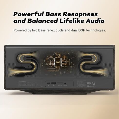 مكبر صوت DOSS SoundBox Ultra Bluetooth مع قناة صوت 2.1 صوت، صوت فائق 80 وات مع صوت جهير عميق، تقنيتان DSP، وقت تشغيل 18 ساعة، بلوتوث 5.3، مكبر صوت لاسلكي للمنزل والمكتب وغرفة المعيشة in Saudi Arabia