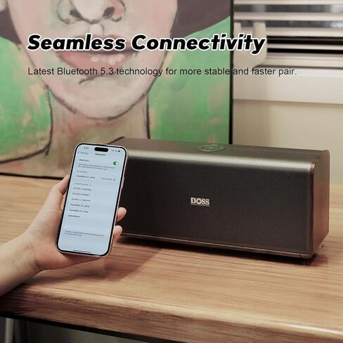 مكبر صوت DOSS SoundBox Ultra Bluetooth مع قناة صوت 2.1 صوت، صوت فائق 80 وات مع صوت جهير عميق، تقنيتان DSP، وقت تشغيل 18 ساعة، بلوتوث 5.3، مكبر صوت لاسلكي للمنزل والمكتب وغرفة المعيشة in Saudi Arabia