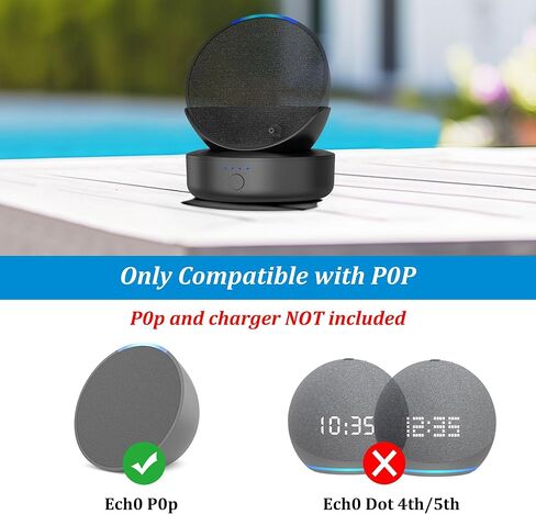 قاعدة بطارية PlusAcc لـ P○p - حامل شاحن محمول بقدرة 5000 مللي أمبير في الساعة، وقت تشغيل 9 ساعات، بدون صوت مكتوم، قاعدة شحن قابلة لإعادة الشحن لـ P○p (أسود) in Kuwait