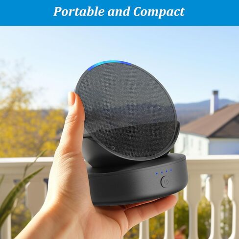 قاعدة بطارية PlusAcc لـ P○p - حامل شاحن محمول بقدرة 5000 مللي أمبير في الساعة، وقت تشغيل 9 ساعات، بدون صوت مكتوم، قاعدة شحن قابلة لإعادة الشحن لـ P○p (أسود) in Kuwait