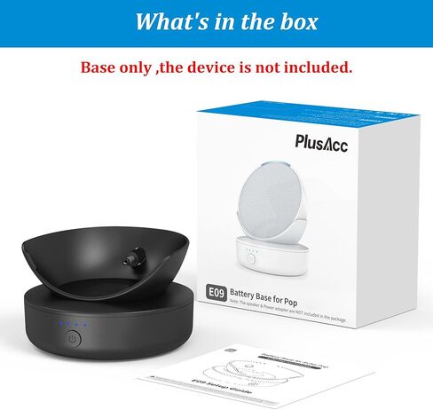 قاعدة بطارية PlusAcc لـ P○p - حامل شاحن محمول بقدرة 5000 مللي أمبير في الساعة، وقت تشغيل 9 ساعات، بدون صوت مكتوم، قاعدة شحن قابلة لإعادة الشحن لـ P○p (أسود) in Kuwait