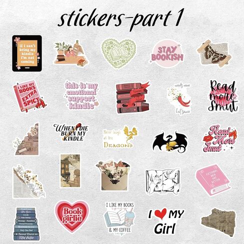 ملصقات Bookish، ملصقات كتب لـ Kindle، ملصقات قراءة Booktok الجمالية، ملصقات كتب مجلة Spicy Fantasy لحافظة شفافة للبالغين، ملحقات هدايا محبي الكتب in Kuwait