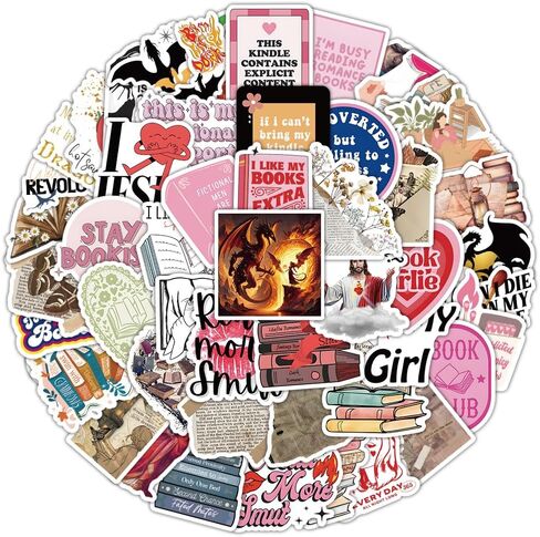 ملصقات Bookish، ملصقات كتب لـ Kindle، ملصقات قراءة Booktok الجمالية، ملصقات كتب مجلة Spicy Fantasy لحافظة شفافة للبالغين، ملحقات هدايا محبي الكتب in Kuwait