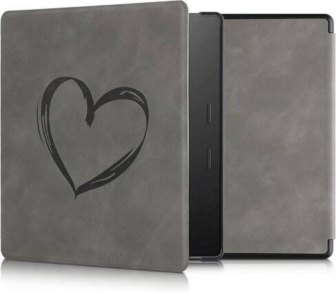 kwmobile Cover Compatible with Amazon Kindle Oasis 10. Generation Cover - eReader Case - Magnolias Grey in Saudi Arabia
