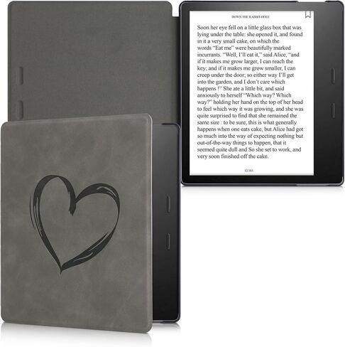 kwmobile Cover Compatible with Amazon Kindle Oasis 10. Generation Cover - eReader Case - Magnolias Grey in Saudi Arabia