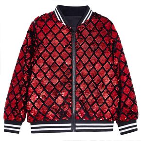 YIYI Sequin Mens Jacket Bomber Sparkly Striped Varsity Plaid Glitter Jacket Male Party Outwear Coat Holiday Clothes