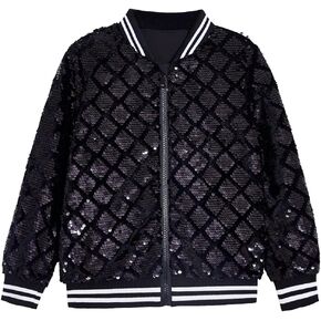 YIYI Sequin Mens Jacket Bomber Sparkly Striped Varsity Plaid Glitter Jacket Male Party Outwear Coat Holiday Clothes