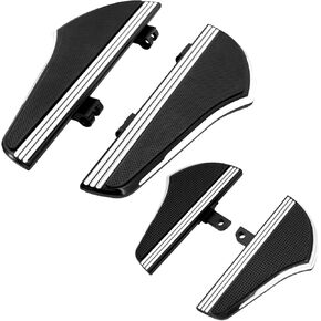 Motorcycle Floorboards Driver Passenger Foot Pegs Footrest Foot Pedals Set Fit for Harley Touring Electra Glide Road Glide Road King Street Glide (Color:Chrome)