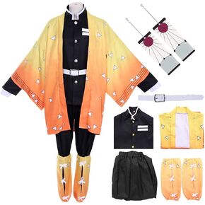 Anime Kamado Tanjirou Costume Accessories Set for Adult,Uniform Anime Halloween Costume with Accessories
