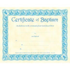 Baptism Certificate (Pk of 6) - Parchment