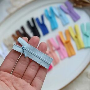 5cm/2.0" Long Super Tiny Zippers for Doll Clothes, Micro Mini Zippers, in 20 Colors, Doll Zippers, Perfect for Doll Sewing Projects (5PCS)