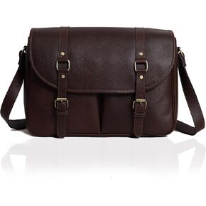 16 Inch Handmade Messenger Bag for Men, Office Crossbody Bag, Vintage Genuine Leather Laptop Briefcase, Computer College Retro Satchel Bag For Men And Women