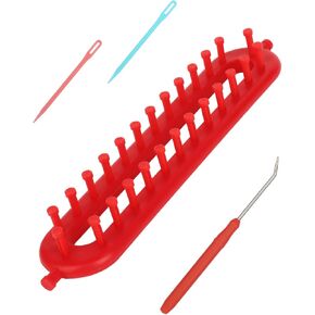 Aeelike Long Knitting Loom, Knitting Loom Kit Including Knitting Loom 47 cm (18.5'') Plastic Needle and Hook, Easy Knitting Loom for Beginner Kid to Making Scarves Sweaters Hat, Green