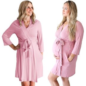 Posh Peanut Maternity Robe for Hospital Delivery - Soft Viscose from Bamboo Postpartum Robe for Women Nursing & Lounging