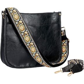 Crossbody Bag for Women Trendy - Vegan Leather Shoulder Purse, Medium Hobo Bag with 2 Strap