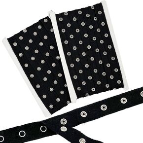 NXTOV Metal Snap Tape for Sewing, 0.75 inch x 5yd Snap Button Tape Ribbon for Baby Clothes, Cotton Snap Button Trim, Fastener Press Stud Tape for Sewing DIY Accessories (Black)