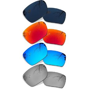 4 Pair Polarized Replacement Lenses for Oakley Catalyst - Black+Blue+Silver+Red
