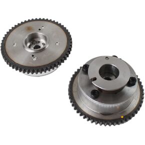 2pcs Exhaust Intake VVT Timing Gear Sprockets Camshaft Adjusters Cam Phaser Fit for 2011-2016 Elantra 1.8L, Fit for 2012-2014 Soul 2.0L, Replace OE 243502E001 243702E000