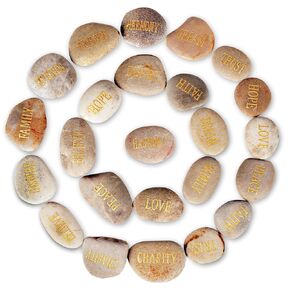 12pcs DIY Rocks for Engraved Inspirational Polished River Stones Unique and Thoughtful Gift Ideas for Friends and Family Gifts Arts and Crafts (12 Different Words) (Colorful)