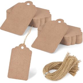 SallyFashion 120PCS Gift Tags with String, Navy Blue Paper Tags Blank Tags Hanging Tags for Wedding Birthday Gifts DIY