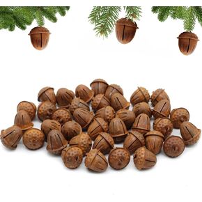 Country Primitive Craft Look Rusty Tin Jingle Bells for Christmas, Holiday or Everyday Crafting and Embellishing … (40 pcs Rusty Acorn Bells)
