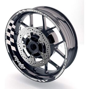 17 inch Rim Stickers Decals Compatible with ZX-10R ZX-6R ZX-6RR 636 Z900 Z1000 Z650 Ninja 400 White