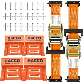 Wheel Chock Tie Down Kit(2,000lb Break Strength) 2" Heavy Duty E Track Trailer Tire Straps System for UTV, ATV, Lawn Mower - Ratchet Tie Down Accessories with E Track for Four Wheeler (4pk)