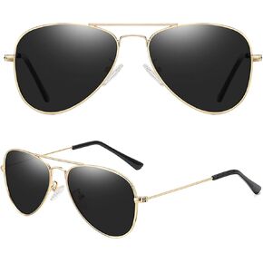 Polarized Aviator Kids Sunglasses for Girls Boys with Metal Frame Toddler Sunglasses De Sol Gafas Ages 2-8 UV400 7007