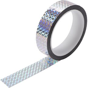 1 Roll Universal Air-Release Adhesive Pinstripe Tape Holographic Automotive Pinstriping Tape Silver Tone 0.87"x164.04ft