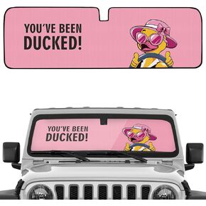 OYIXIO Duck Windshield Sun Shade, Cute Shade Heat Shield，51.57 in *16.14 in, Compatible with JK JKU TJ 2 Door / 4 Door. (Flag)