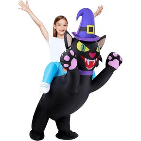 زي القط القابل للنفخ، أزياء الهالوين المنفجرة للركوب على أزياء القطط، أزياء تنكرية مضحكة للأطفال والنساء in Kuwait