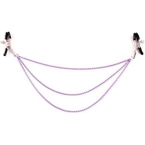 Non Piercing Nipple Clips with Soft Rubber Cap,Adjustable Nipple Clamps & Nipple Clip Metal Body Chain Decorative Clip for Clothing Accessories